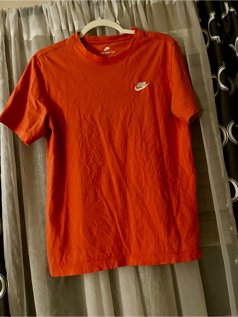Nike Orange Swoosh Logo Tee